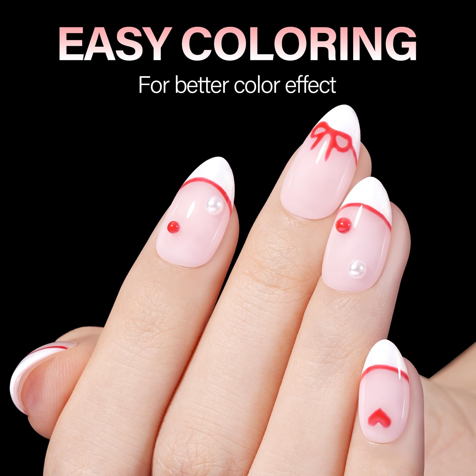 Aillsa soft gel almond tips arranged by size