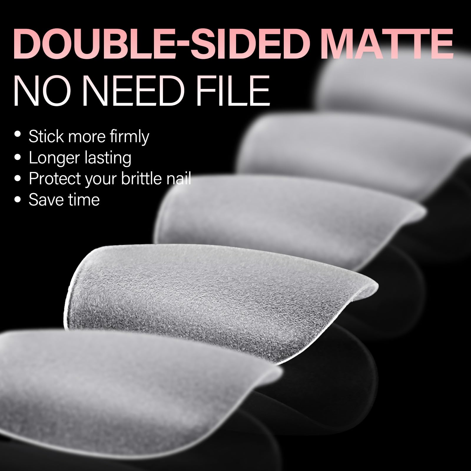 Close up of Aillsa matte finish soft gel nail tips