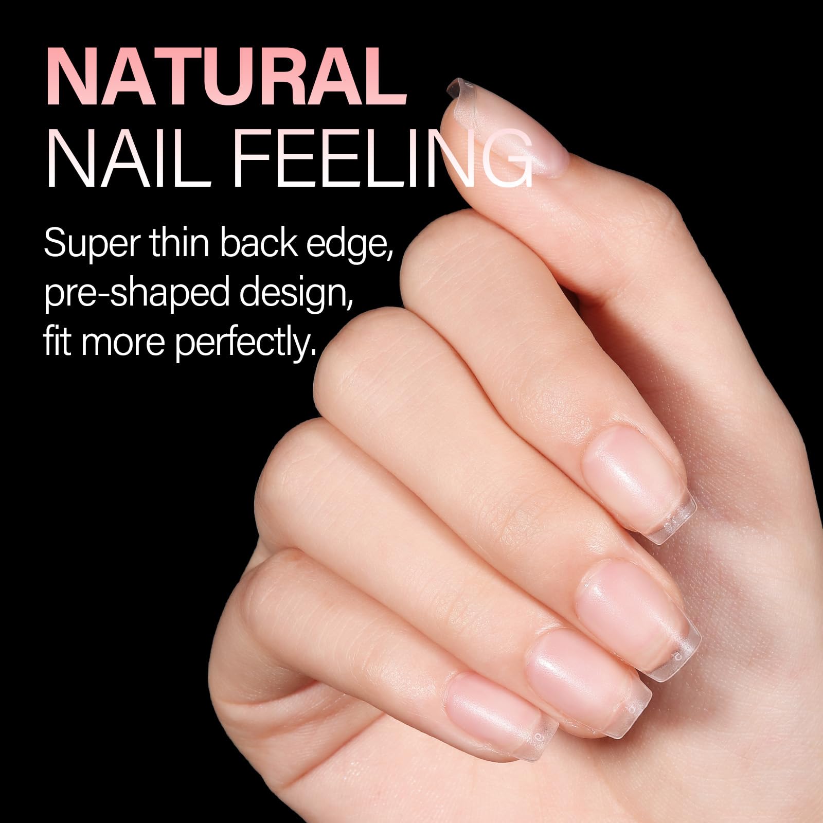 Professional manicure using Aillsa extra short coffin tips