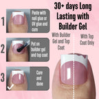 Demonstration of pre-designed soft gel toe nails with varied sizing options