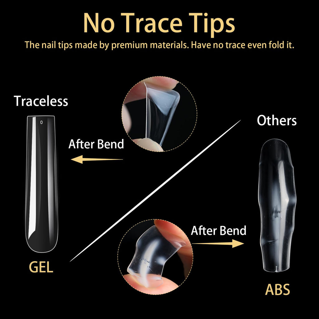 Pre-etched surface texture of soft gel nail tips