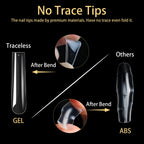 Pre-etched surface texture of soft gel nail tips