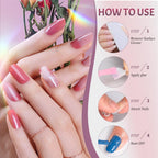 Natural curved shape of Ranrose half cover acrylic nails