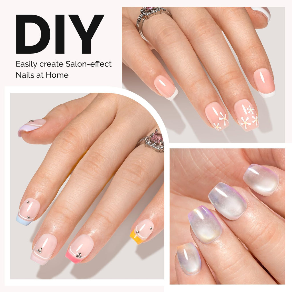 Complete set of MelodySusie extra short ballerina nail tips and accessories