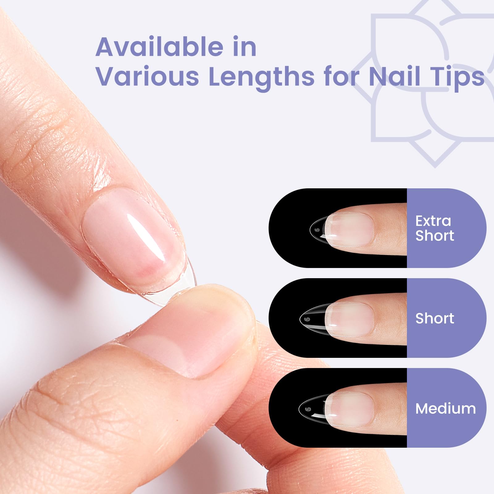 Wilfniee 240 piece full cover nail extension set