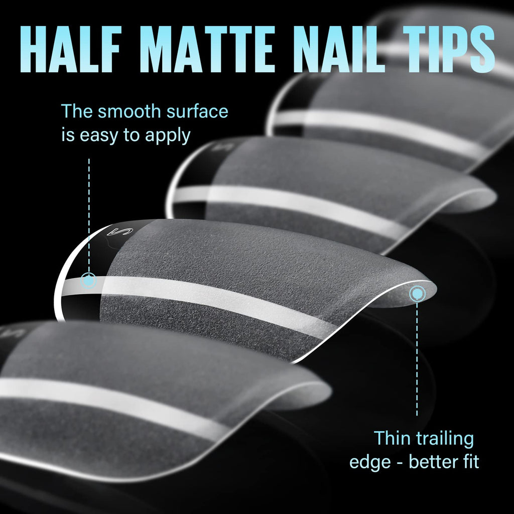 Back view of Tomicca nail tips packaging detailing size numbers