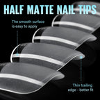 Back view of Tomicca nail tips packaging detailing size numbers