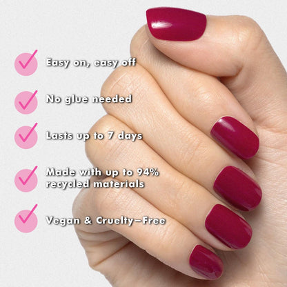 Side profile of Olive and June squoval press on nails