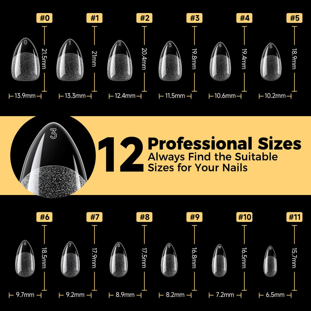 Clear fake nail tips arranged for home DIY application