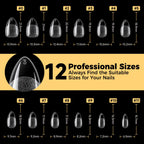 Clear fake nail tips arranged for home DIY application