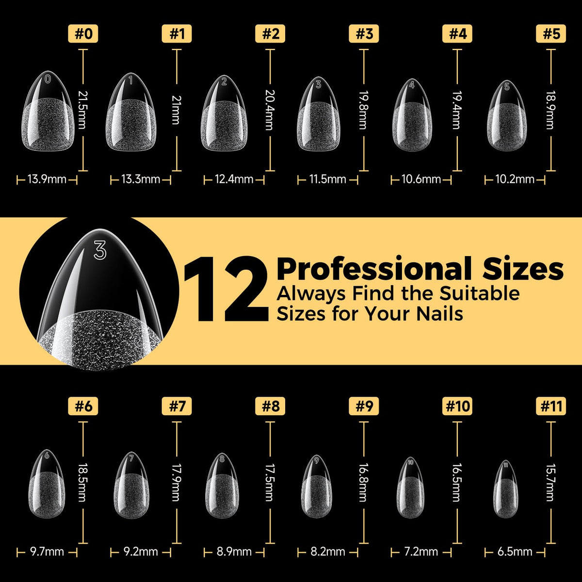 Clear fake nail tips arranged for home DIY application
