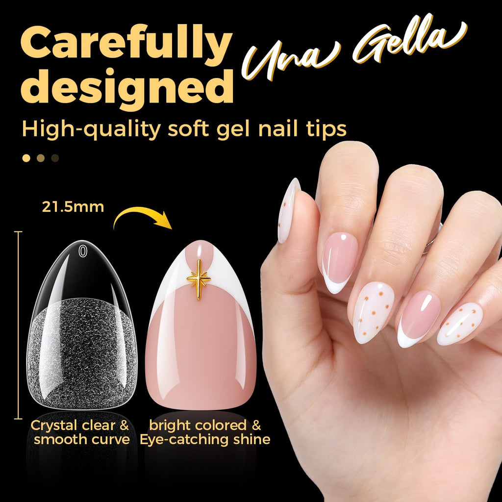Finished manicure display using Una Gella nail extension tips