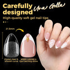 Finished manicure display using Una Gella nail extension tips