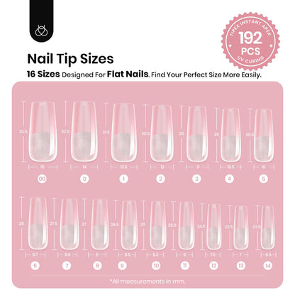 Selection of 16 different sizes of Beetles Tipex nail tips