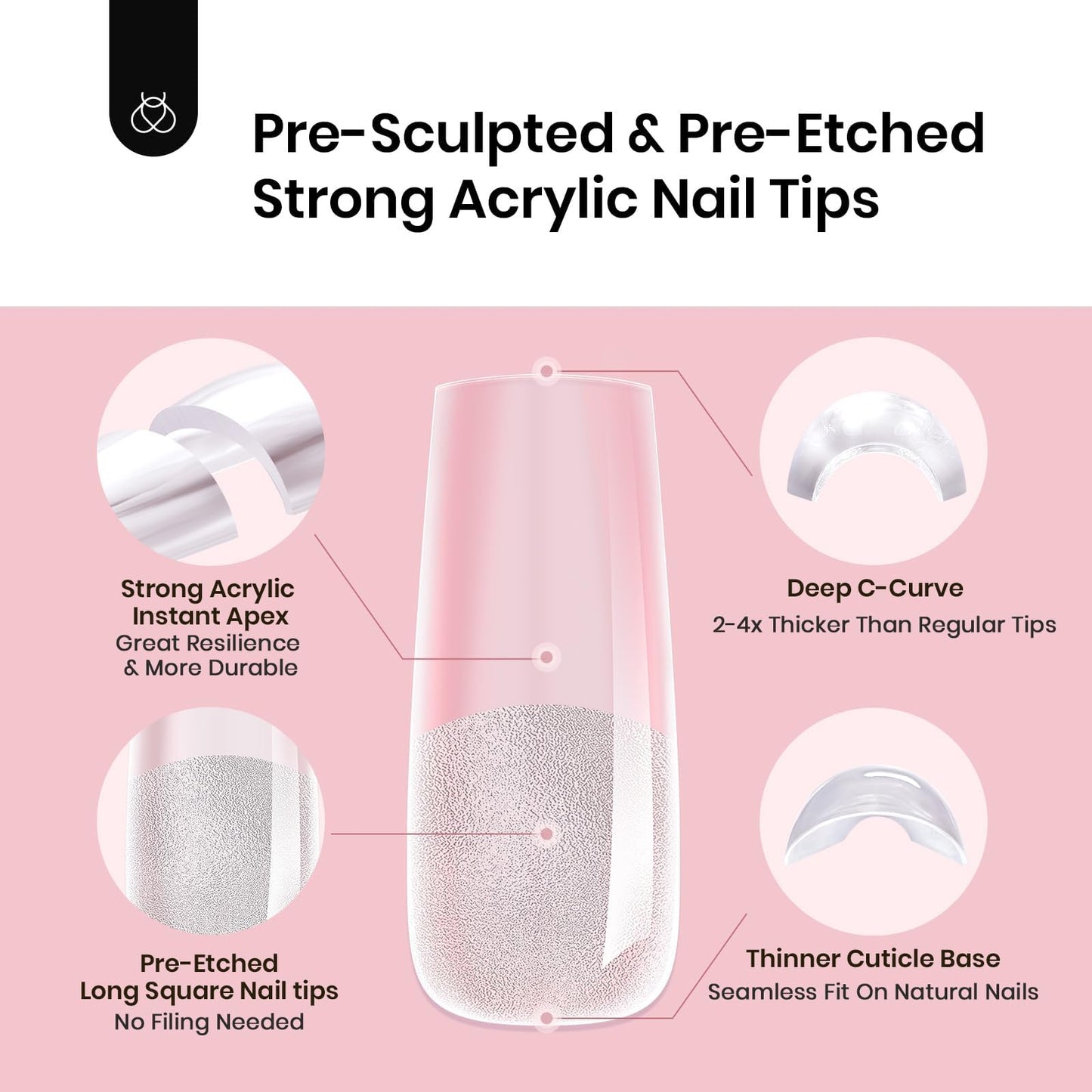 Beetles Tipex nail tips set demonstrating the built-in apex arch