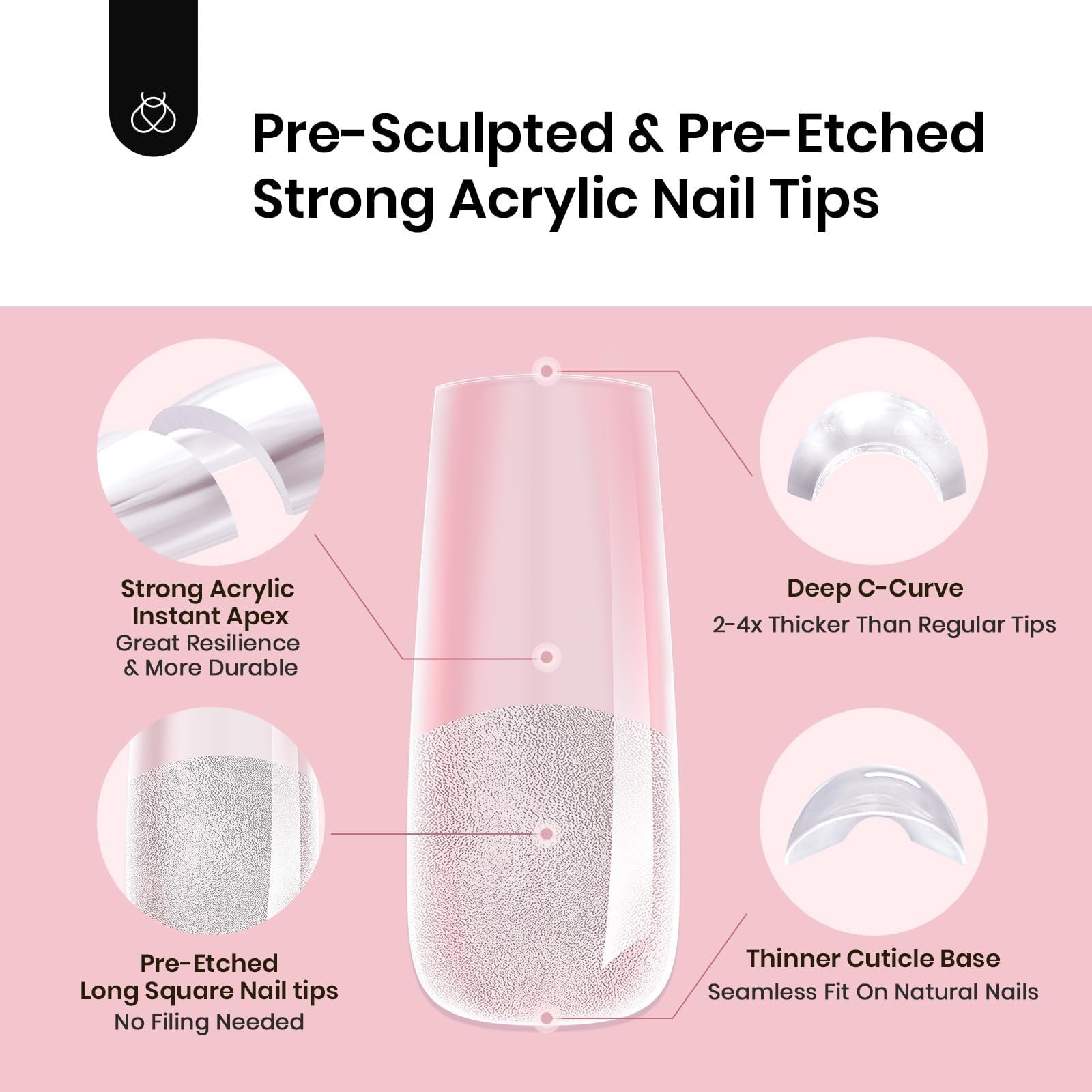Beetles Tipex nail tips set demonstrating the built-in apex arch
