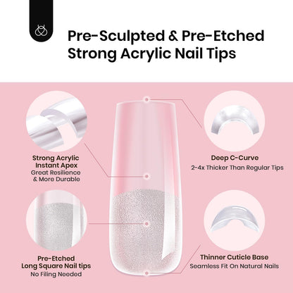 Beetles Tipex nail tips set demonstrating the built-in apex arch