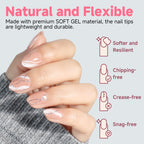 Luckyfairy extra short almond artificial nails close up texture