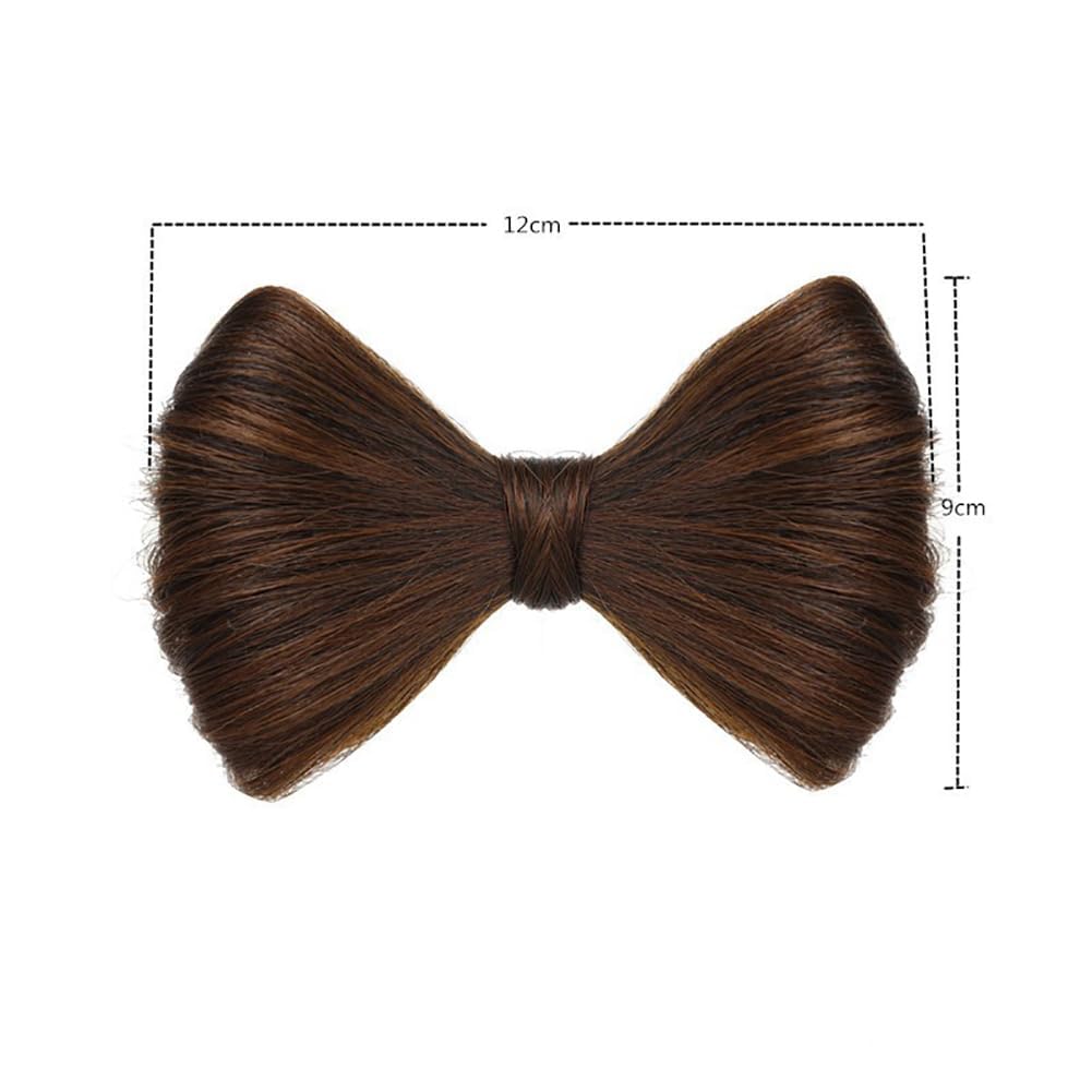 Two pieces decorative hair bow barrettes in brown black color variant