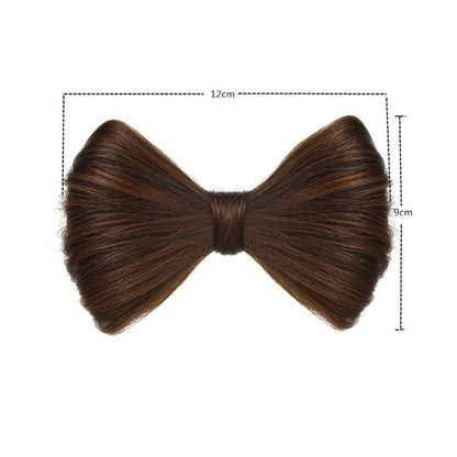 Two pieces decorative hair bow barrettes in brown black color variant