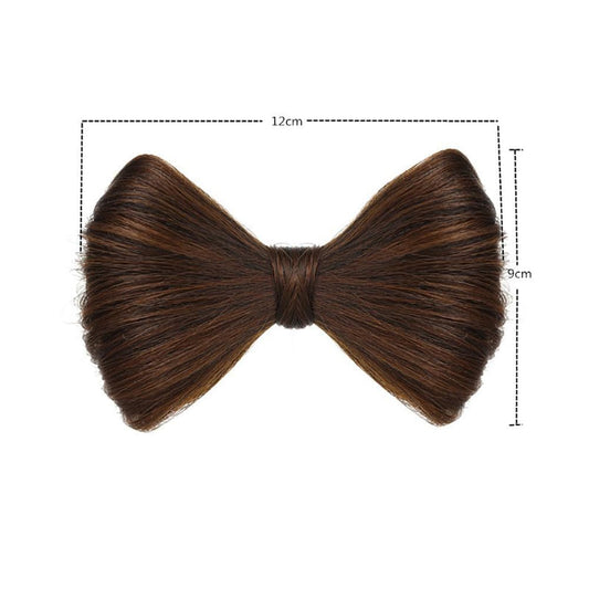 Two pieces decorative hair bow barrettes in brown black color variant