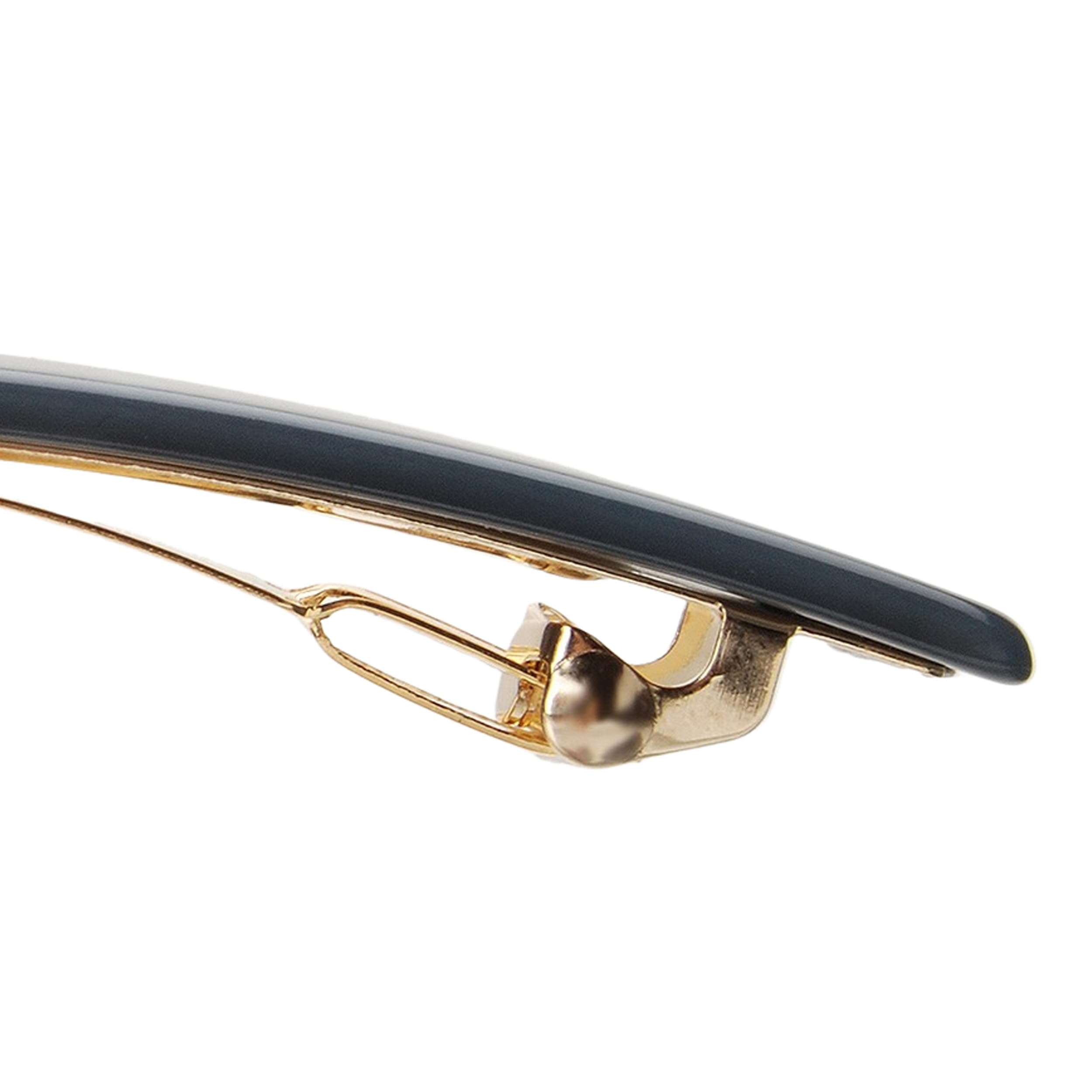France Luxe blue luxury cellulose acetate hair barrette close up detail