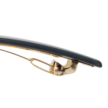 France Luxe blue luxury cellulose acetate hair barrette close up detail