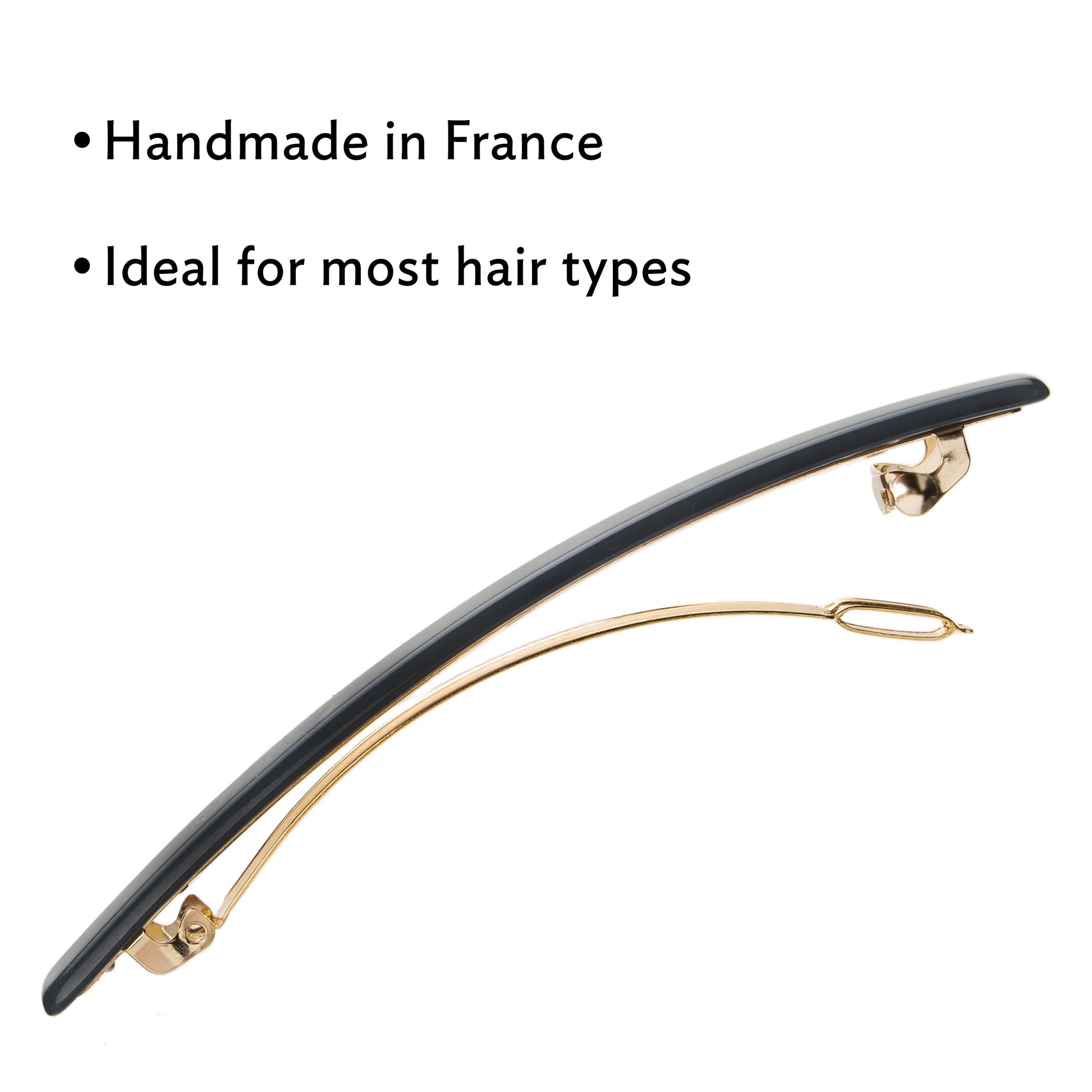 France Luxe damage free hair clip gold plated metal clasp backing view