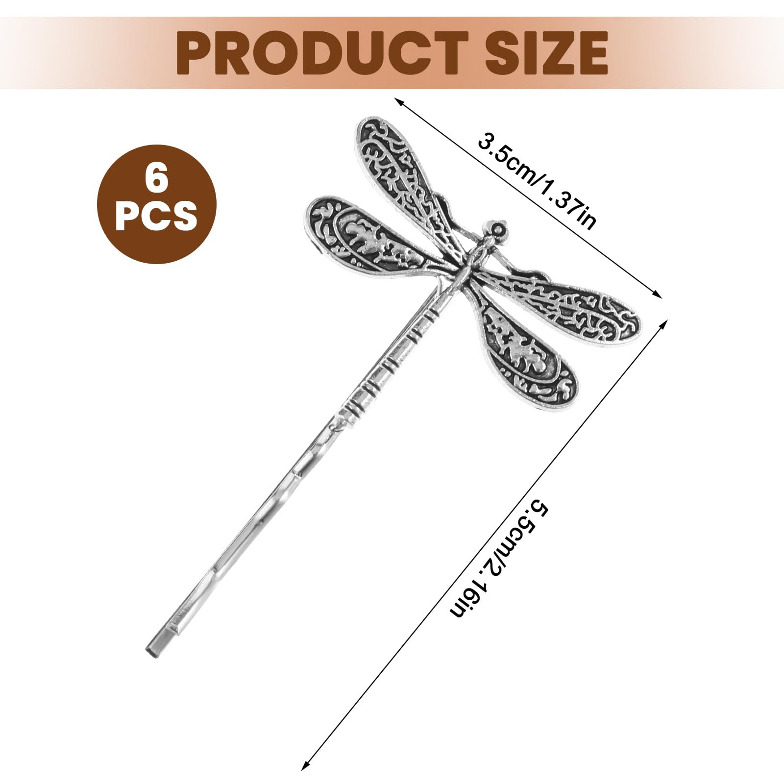 HJZHII antique decorative hairpins showcasing the detailed metal alloy dragonfly wings