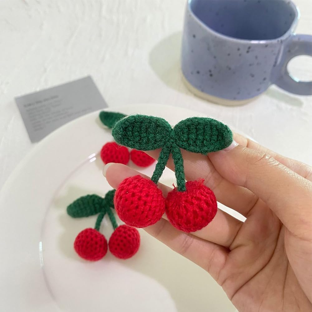 Premium milk cotton yarn fruit hairpins with secure metal alligator clip mechanism