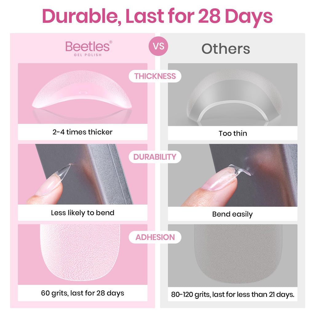 Beetles gel nail extensions displayed by size numbers
