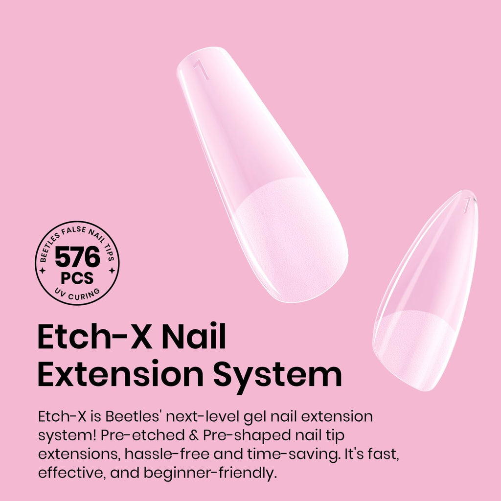 Complete kit overview of Beetles 12 sizes nail tips