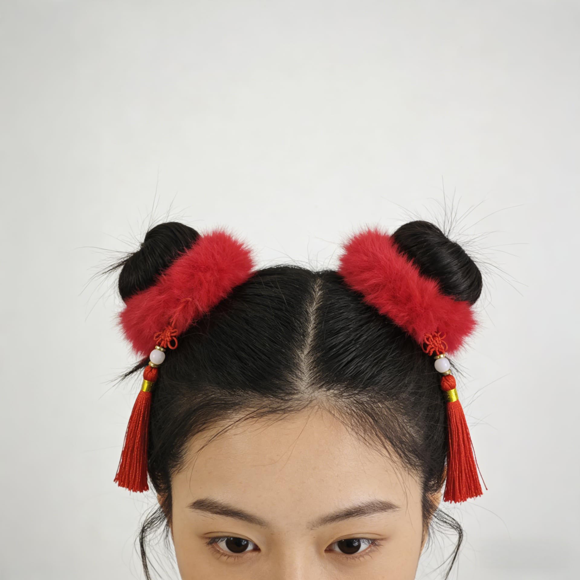 Close up of the secure metal barrette attachment on the holiday hair accessories