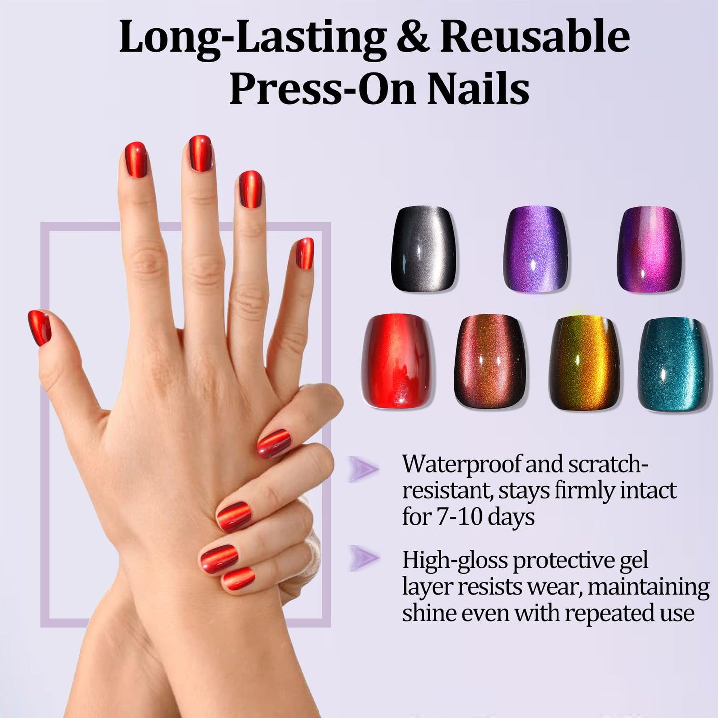 Laza salon grade soft gel cat eye nail tips assortment