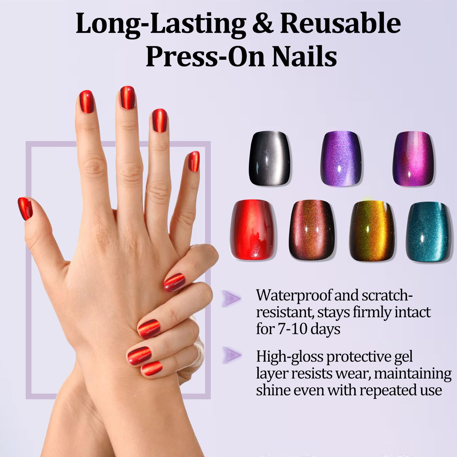 Laza salon grade soft gel cat eye nail tips assortment