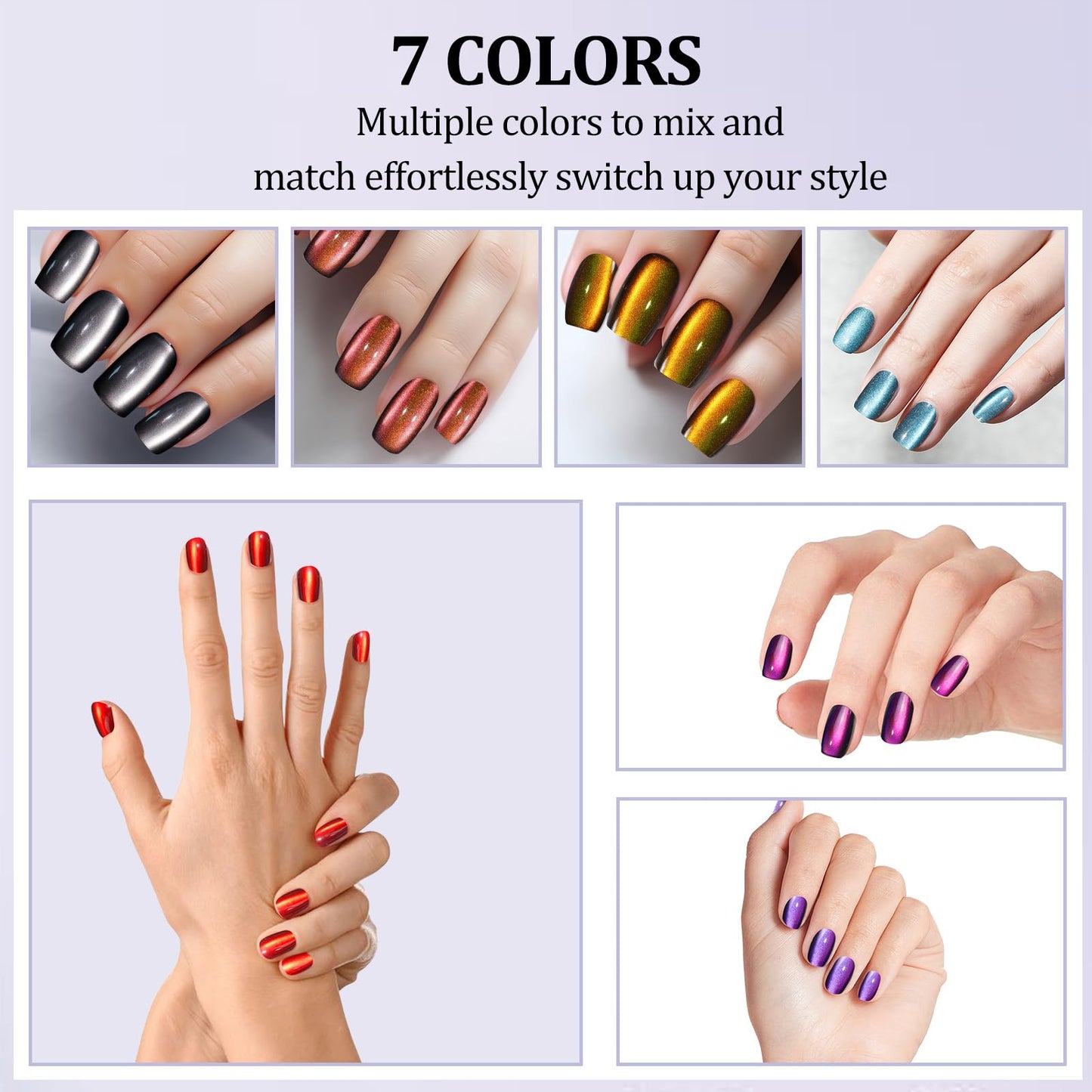 Laza short square press on nails set packaging