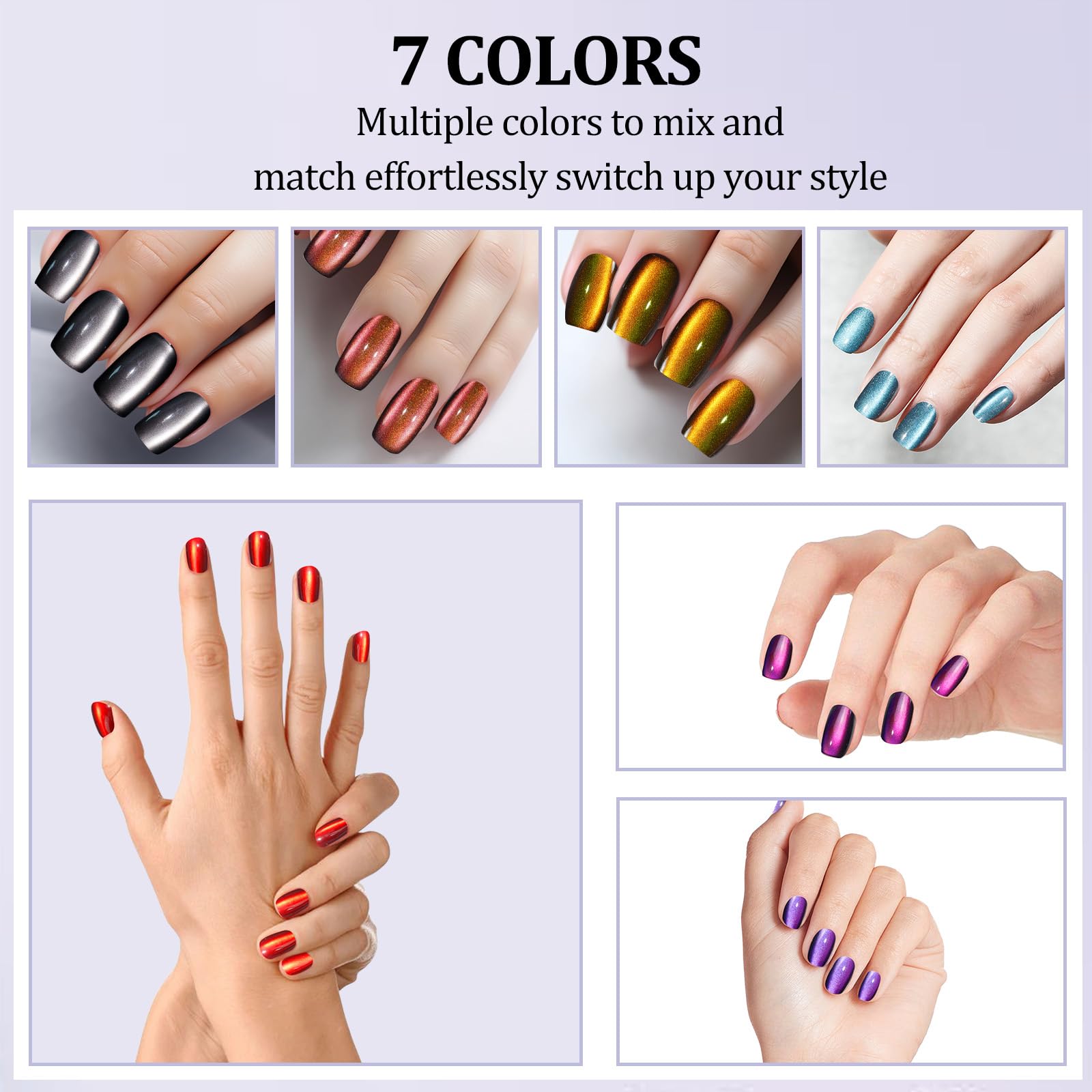 Laza short square press on nails set packaging