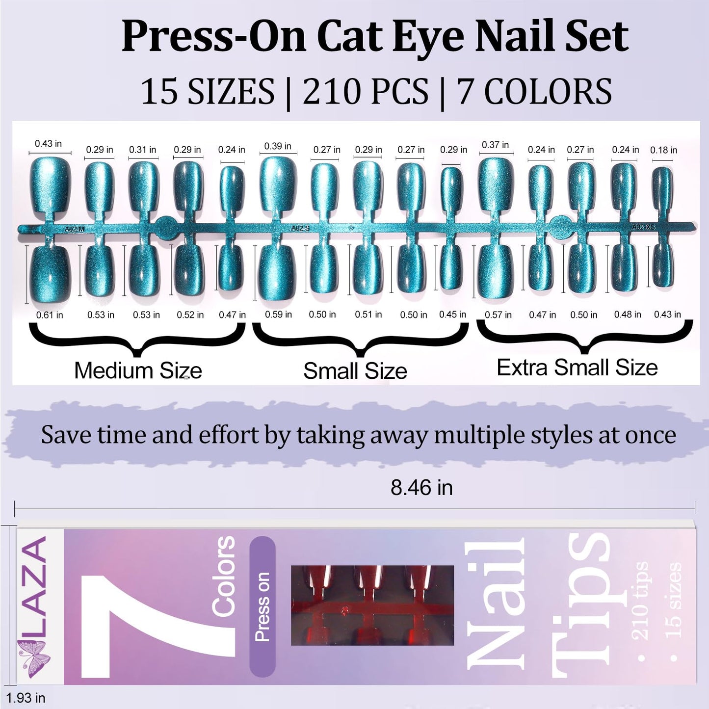 Professional manicure results with Laza cat eye tips