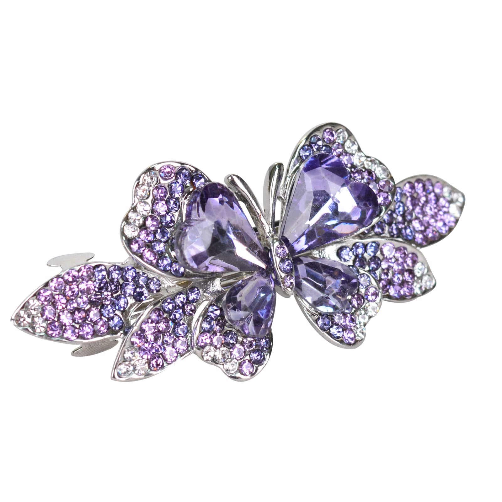 Sankuwen purple butterfly hair clip displaying the intricate embossed metal alloy details