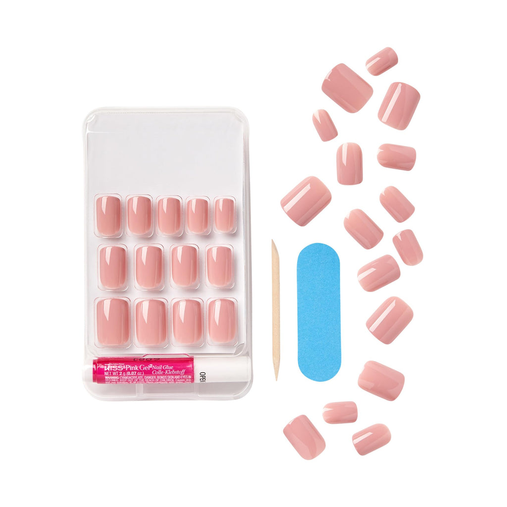 Demonstration of short squoval nail shape and contour