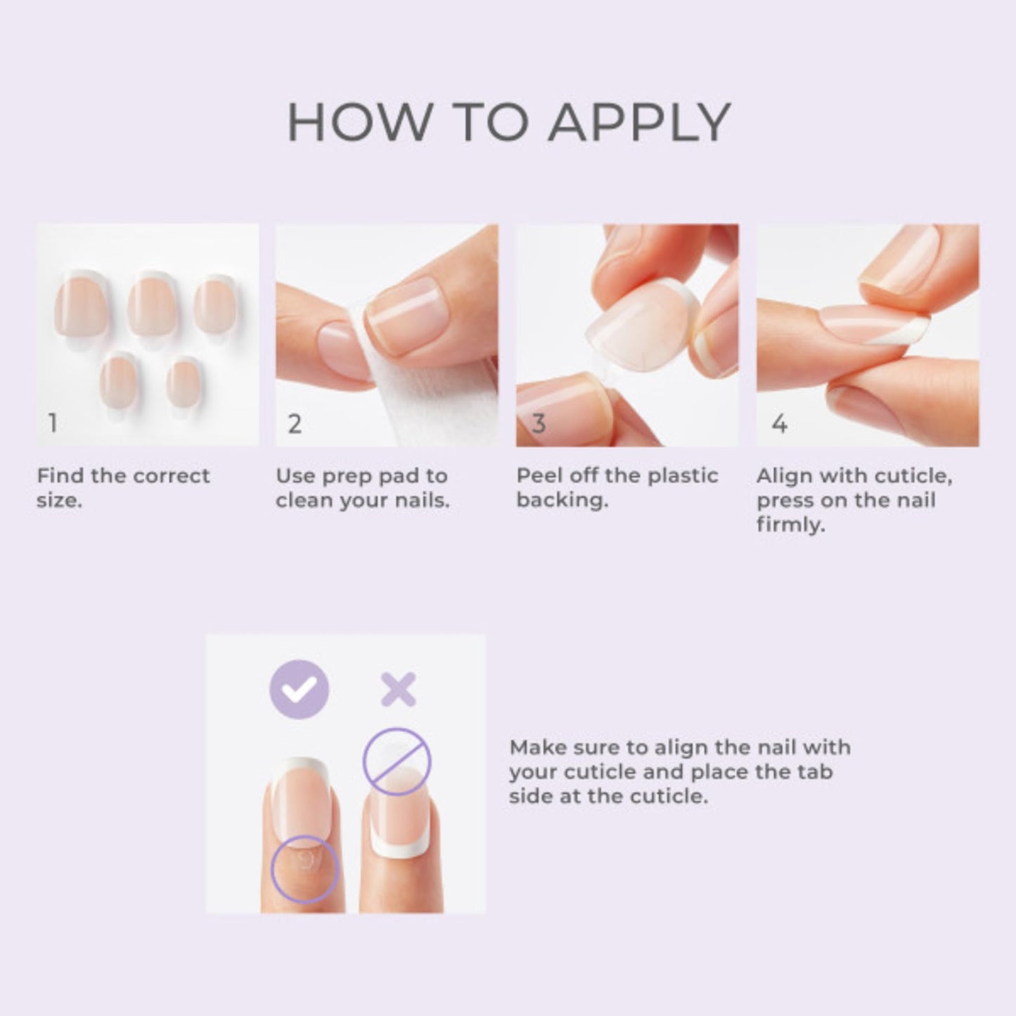 Detailed view of white tip French press on nails