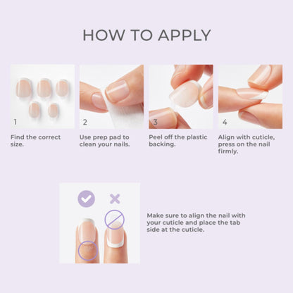 Detailed view of white tip French press on nails