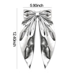 ShiQiao Spl silver bow hair clip long tails side angle