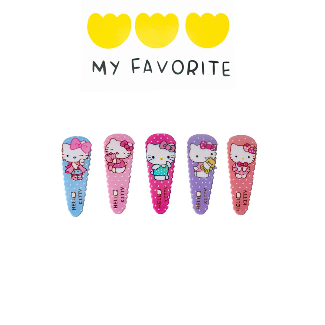 Emifunny toddler cartoon hair pins set of five unique patterned designs