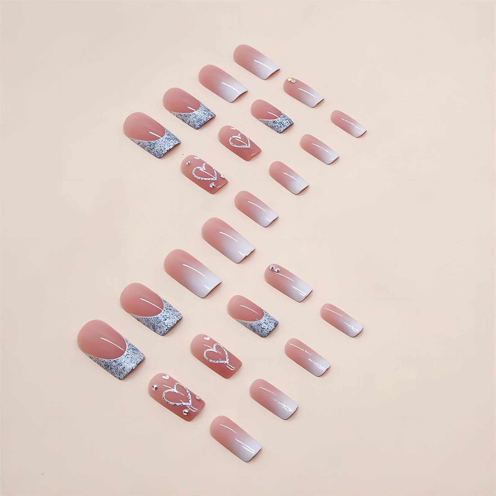 Ruokexin artificial nail kit with glitter tips