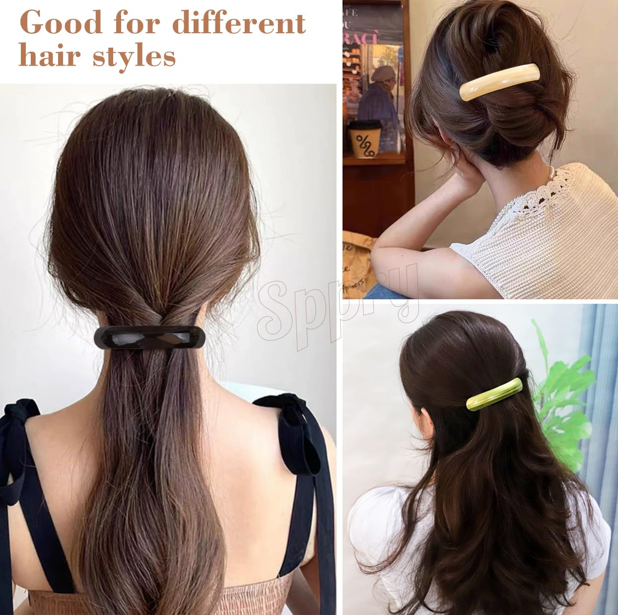 REDYY tortoise shell hair clip open view detailing the premium automatic metal clasp mechanism