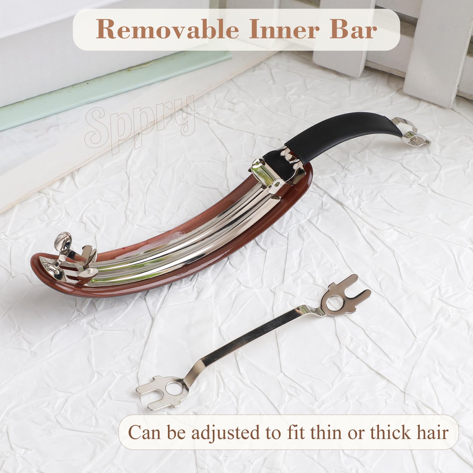 REDYY elegant arc-shaped styling barrette demonstrating the durable closing clasp for secure hairstyles