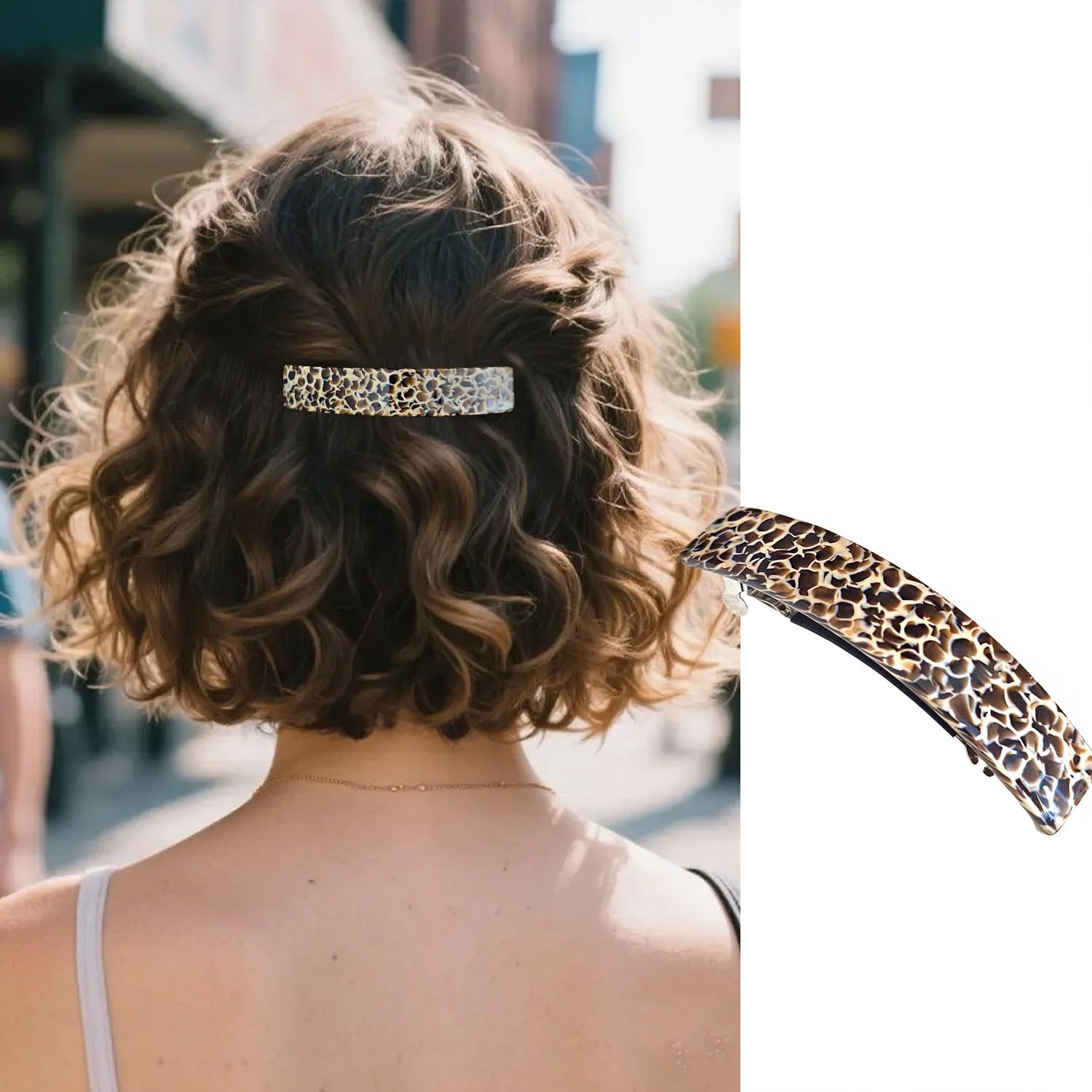 Durable curved half up hair accessories for women in diverse brown and neutral tones