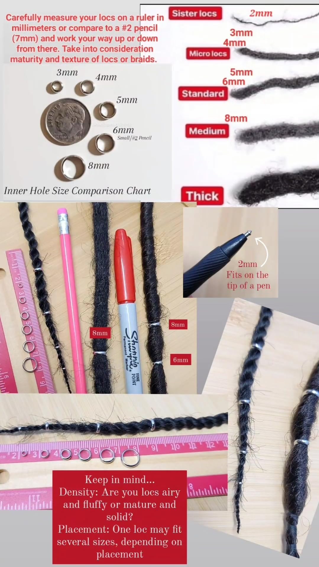 Rust resistant stainless steel hair jewelry showing smooth inner hole detailing