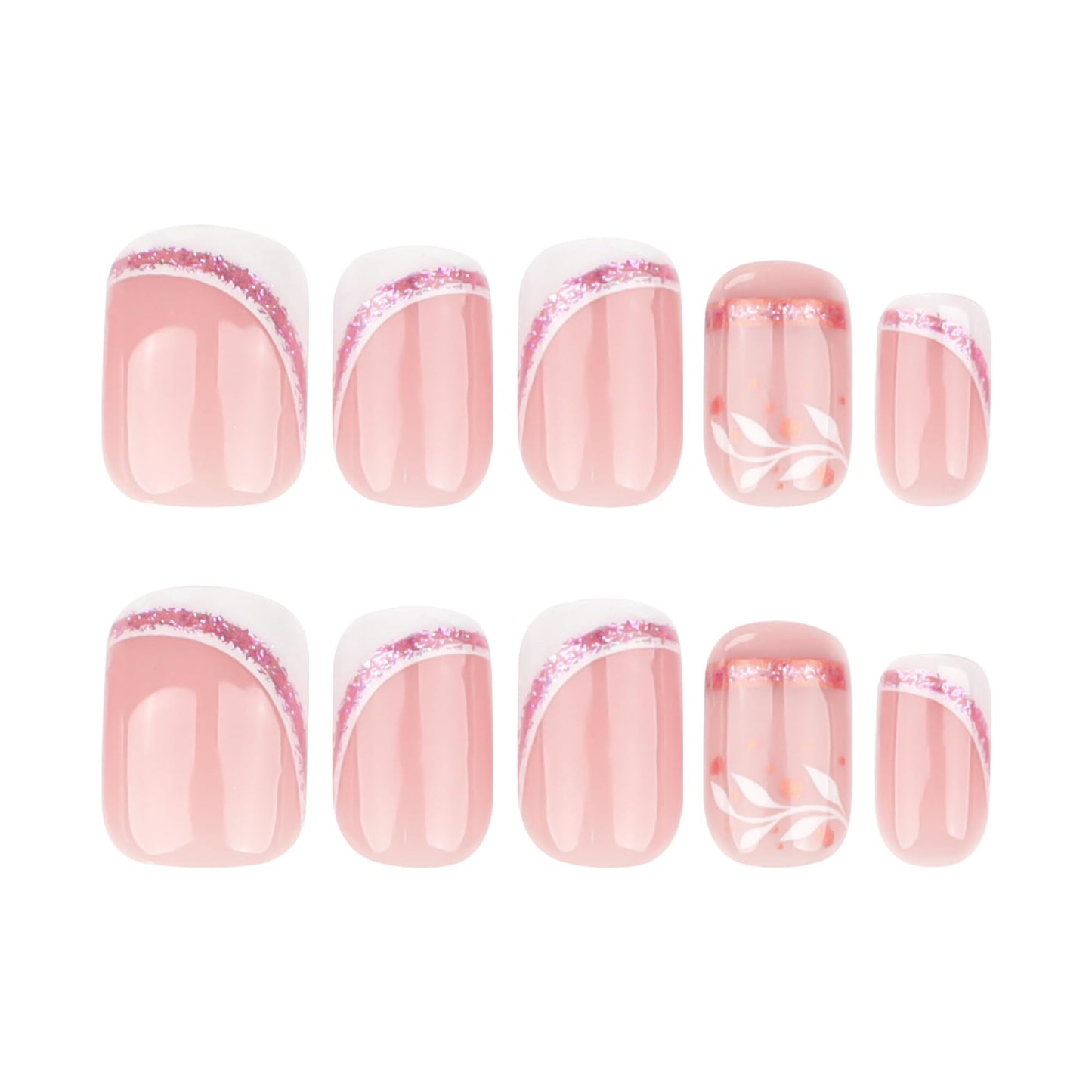 Stbisen 30 piece artificial nail kit in short square shape